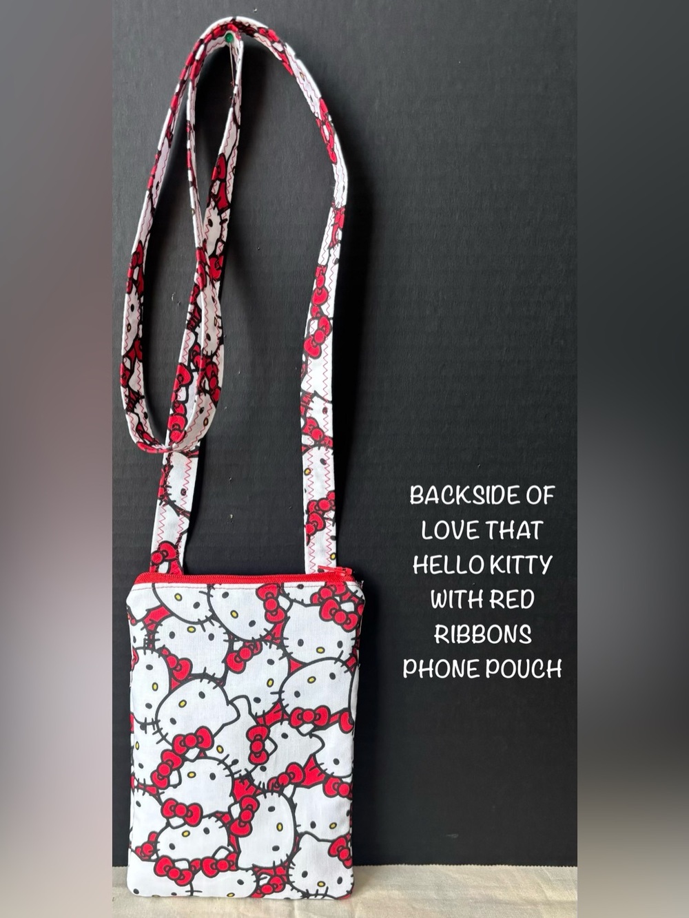 Love That Hello Kitty With Red Bows Quilted Tote & Phone Pouch & coin purse set - Picture 5 of 7